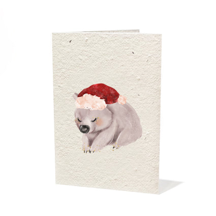 Christmas Wombat Plantable Gift Card by The Physic Garden - The Physic Garden